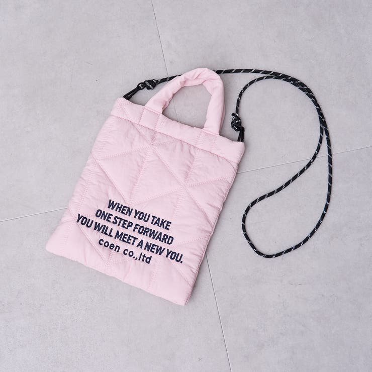 LT.PINK | 【新色追加】ロゴ刺繍 幾何柄 キルト2wayショルダーバッグ | coen【women】