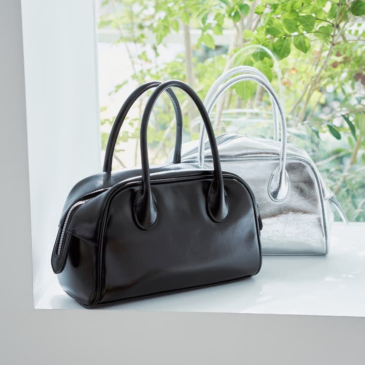 レザーライクボストンショルダーバッグ[品番：COEW0007187