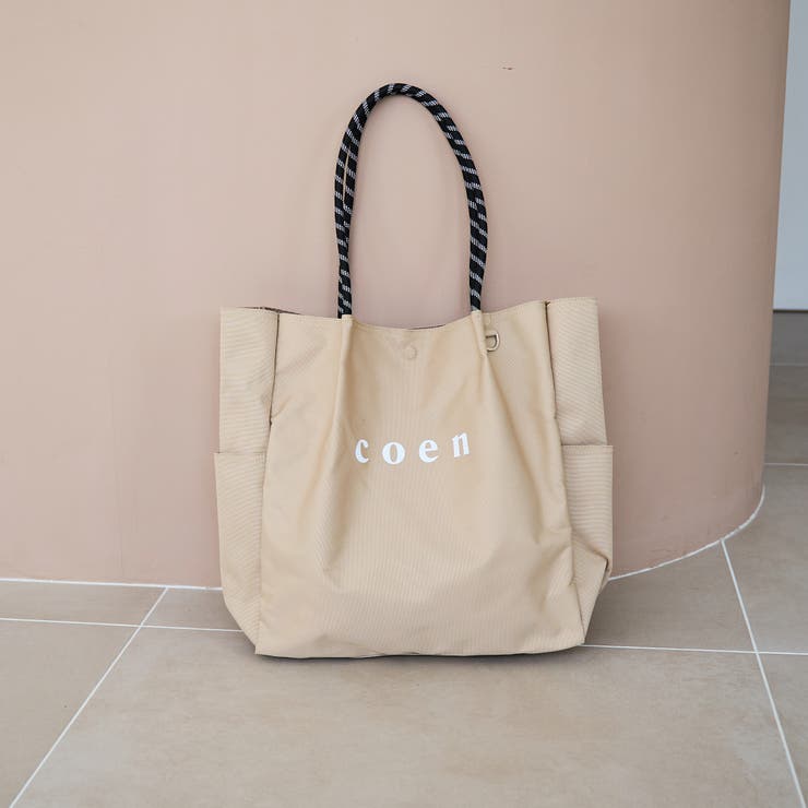 BEIGE | 【新色登場】 coenロゴ ポリキャンバストート（Lサイズ） | coen【women】