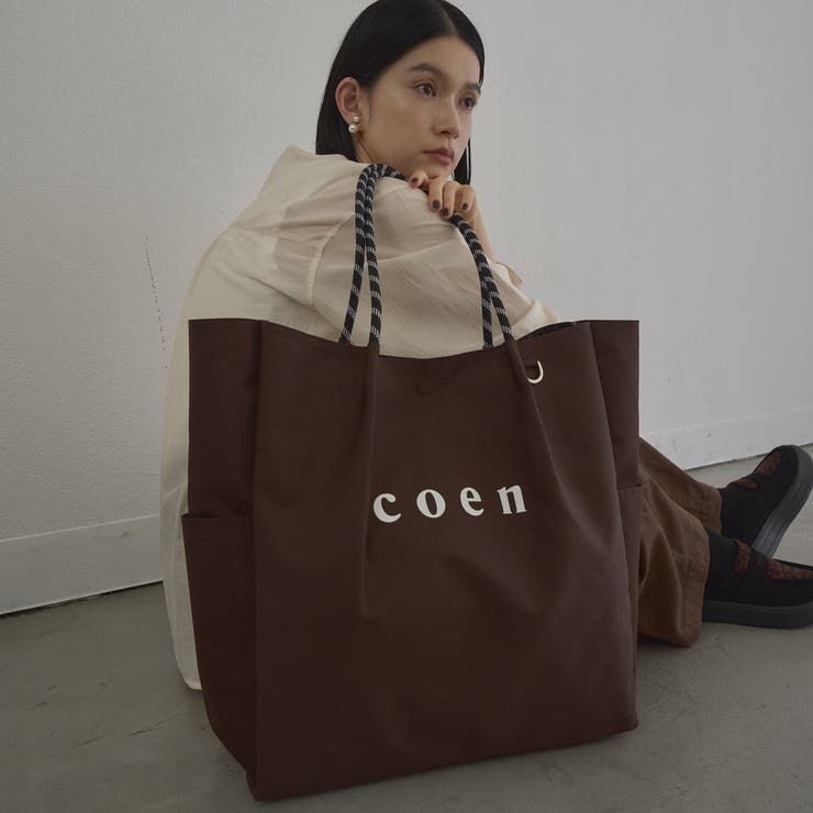 DK.BROWN | 【新色登場】 coenロゴ ポリキャンバストート（Lサイズ） | coen【women】