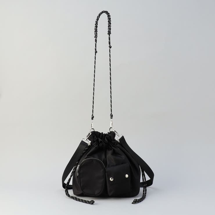 BLACK | サテンドローストリング2WAYバッグ | coen【women】