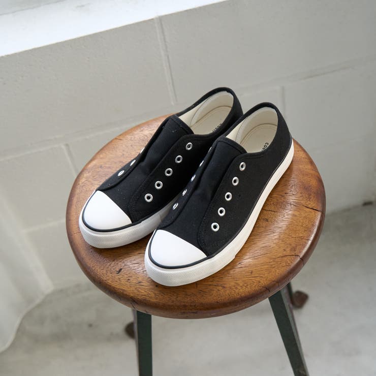 BLACK | キャンバススリッポン（WEB限定サイズあり） | coen【women】