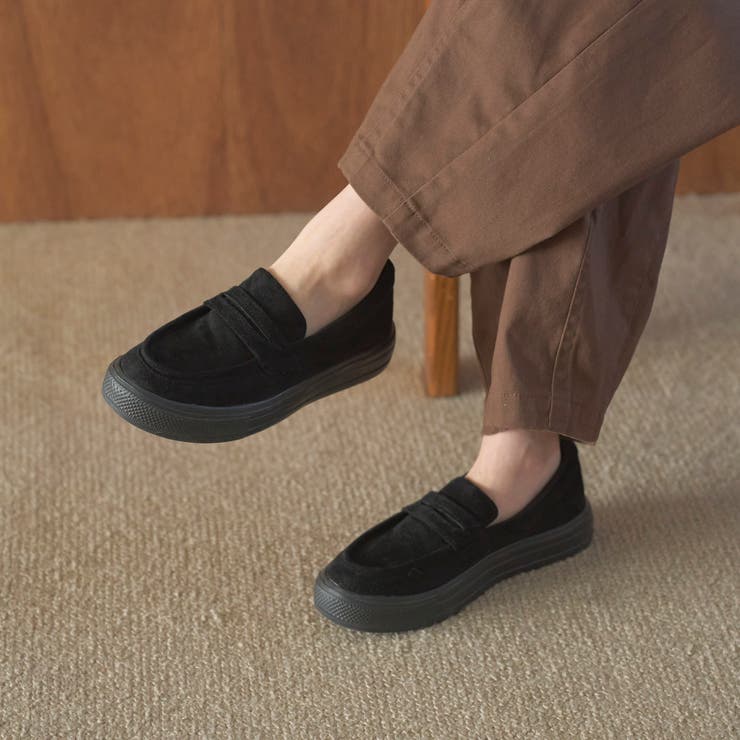 BLACK | ＜WOMENS＞スエード調 スニーカーソールローファー | coen【women】