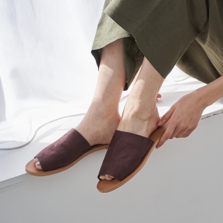 スエードライク スライドフラットサンダル | coen【women】 | 詳細画像4 