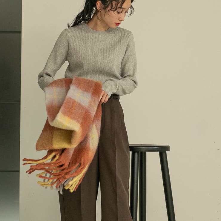 ウールMIXボリュームチェックマフラー[品番：COEW0004826]｜coen