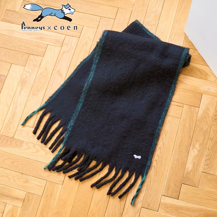 BLACK | 【PENNEYS（ぺニーズ）別注】配色ラインマフラー | coen【women】