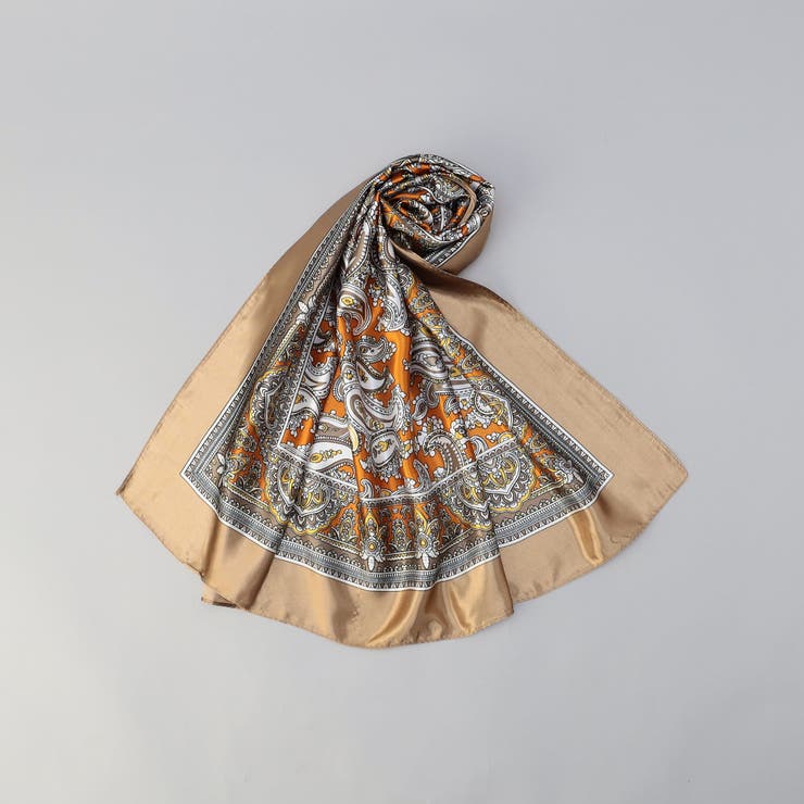 ORANGE | ペイズリー柄プリント大判スカーフ | coen【women】