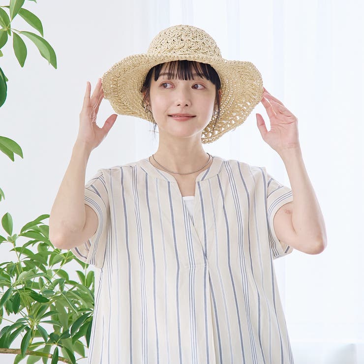つば広 リボンつき雑材ハット | coen【women】 | 詳細画像2 