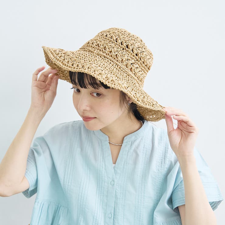 BEIGE | つば広 リボンつき雑材ハット | coen【women】