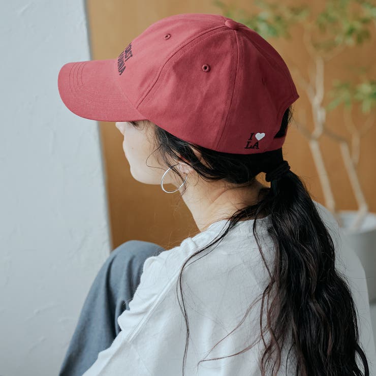 【I LOVE LA（アイラブエルエー）】ロゴ刺繍 ツイル6パネルキャップ | coen【women】 | 詳細画像11 