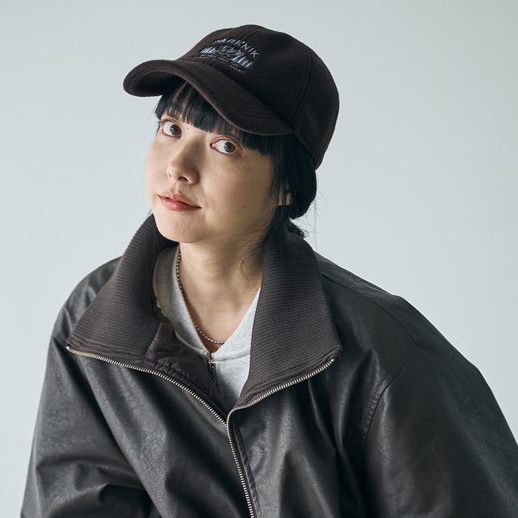 DK.BROWN | ＜PARKNIK＞フリースロゴ刺繍キャップ | coen【women】