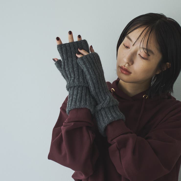DK.GRAY | リブニットアームウォーマー | coen【women】