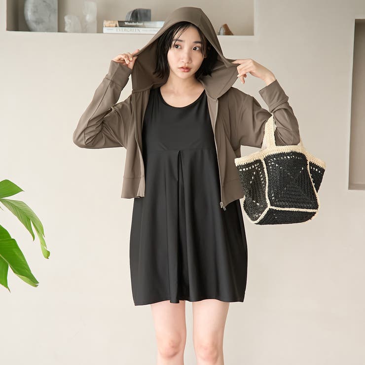 BLACK | 【2点セット WEB限定】オールインワン＋ラッシュガード スイムウエア（UVカッ… | coen【women】