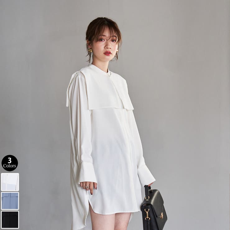WEB限定】大人見えの旬アイテム。2WAYセーラーカラーチュニックシャツ