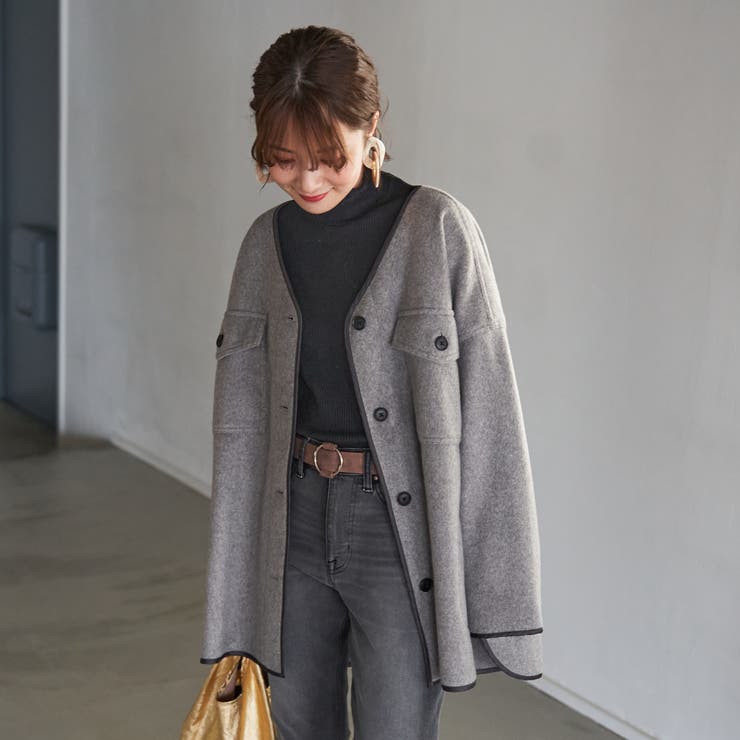 Web限定 柔らかフェルト生地 ノーカラーcpoジャケット 品番 Coew Coen Women コーエン のレディースファッション通販 Shoplist ショップリスト