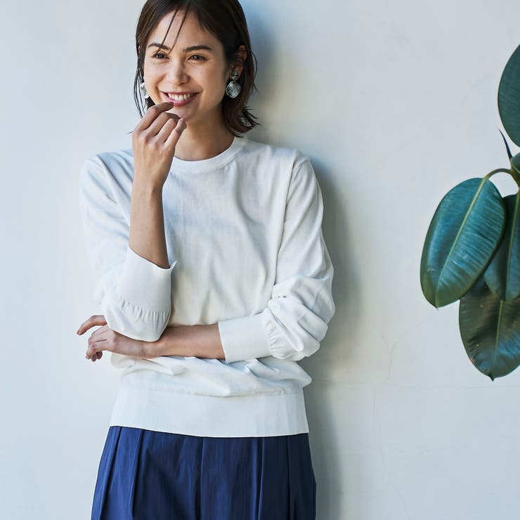 OFF WHITE | 【RONEL】ハイツイストコットンニット | coen【women】