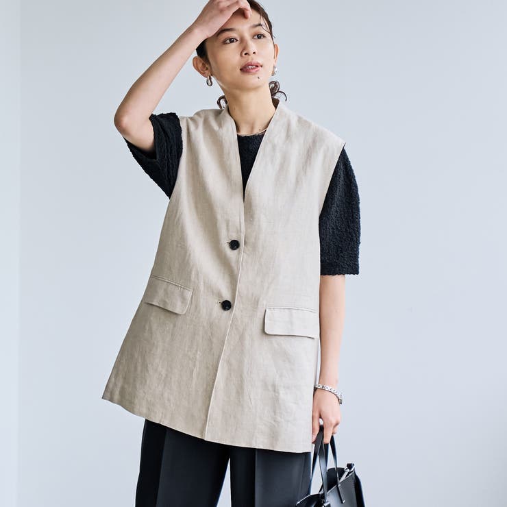European Flax ジレ | coen【women】 | 詳細画像3 