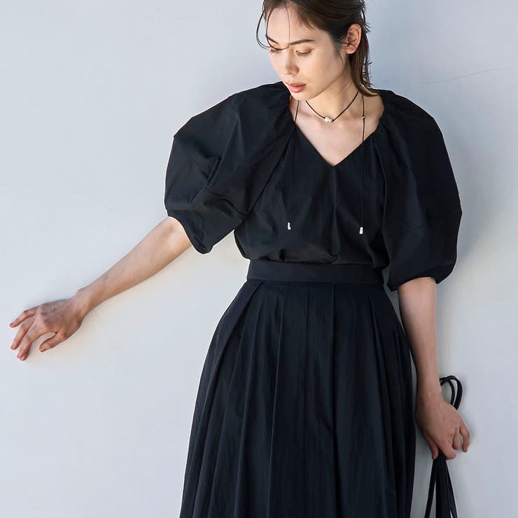 BLACK | 【RONEL】タックショルダーブラウス | coen【women】