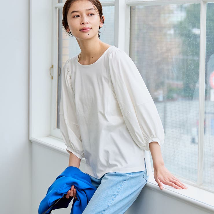 【RONEL】クリアスムースボリュームスリーブカットソー | coen【women】 | 詳細画像4 