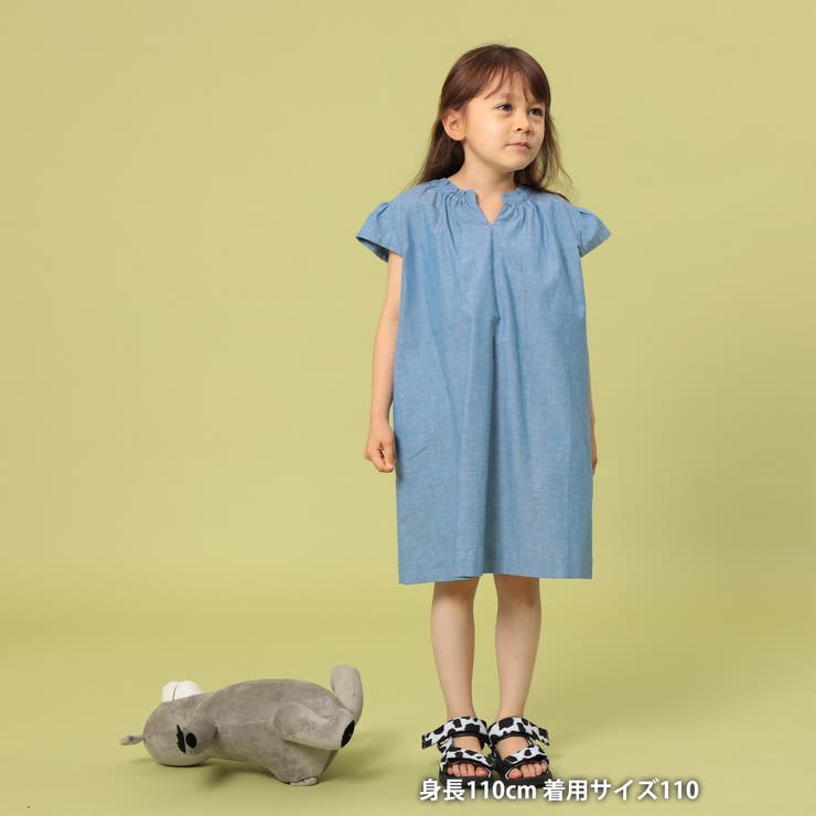 Coen キッズ ジュニア ダンガリーキャップスリーブワンピース 品番 Coew Coen Kids コーエン のキッズファッション通販 Shoplist ショップリスト