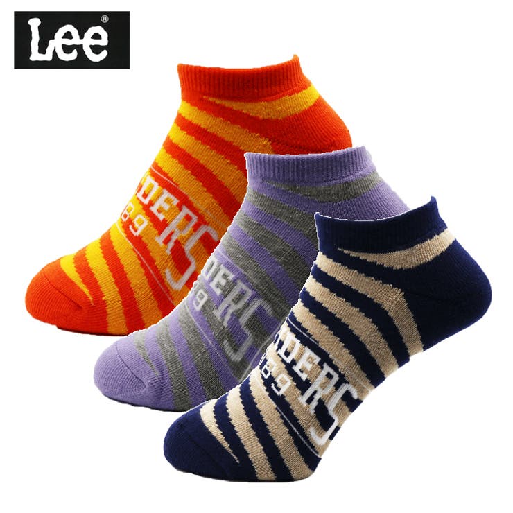 Lee メンズスニーカーソックス３ｐ 斜めストライプロゴ あなたにおすすめの商品 靴下 ソックス