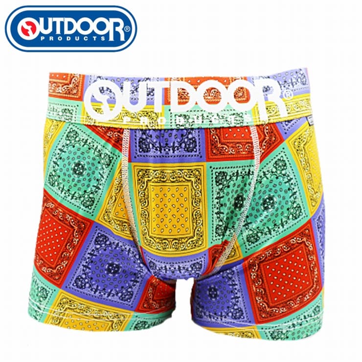 OUTDOOR メンズ ボクサーパンツ バンダナ 150レッド 下着 前閉じ [品番