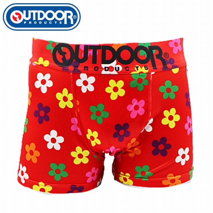 メンズ ボクサーパンツ 花柄 レッド 下着 前閉じ OUTDOOR[品番