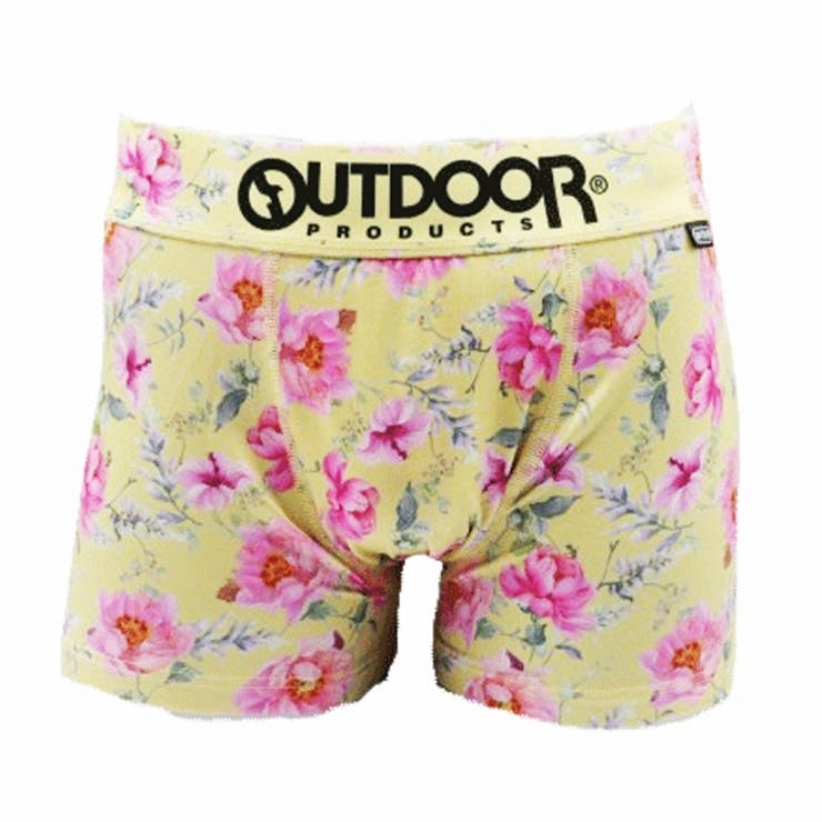 OUTDOOR メンズ ボクサーパンツ 花柄 650イエロー 下着 前閉じ