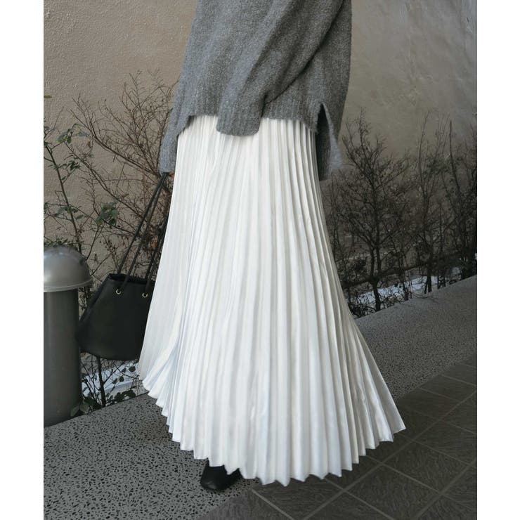 サテンプリーツスカート [品番：TRIW0001921]｜CORNERS