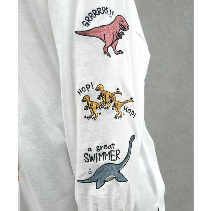 袖恐竜刺繍スリット入bigロングtシャツ ロンt Tシャツ 品番 Triw Corners コーナーズ のレディースファッション通販 Shoplist ショップリスト