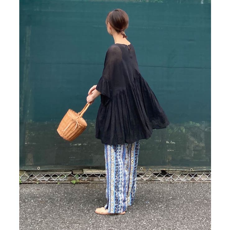 CORNERS by KR エスニックストライプワイドパンツ[品番：TRIW0003196