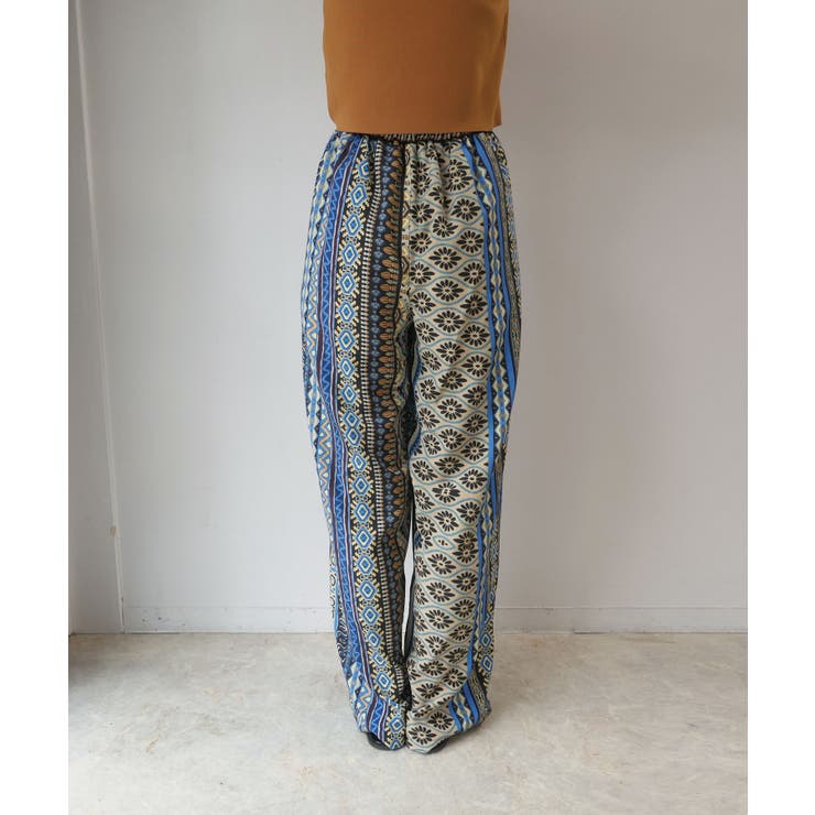 CORNERS by KR エスニックストライプワイドパンツ[品番：TRIW0003196