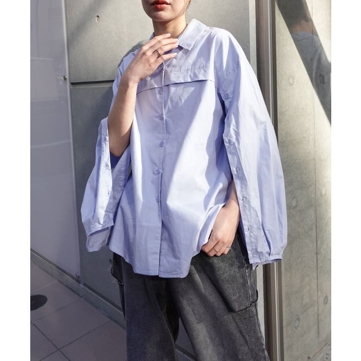 オープンスリーブブラウス