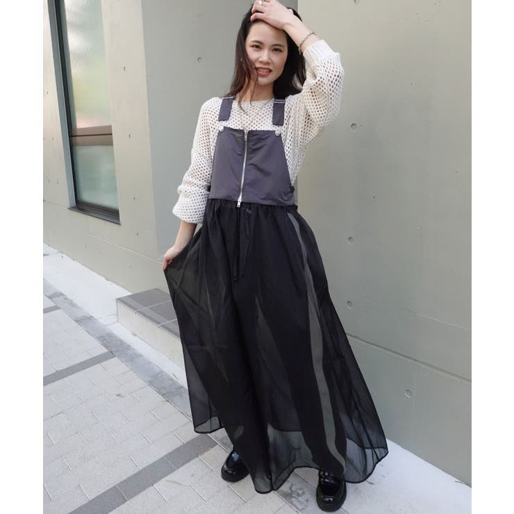 ナイロン×オーガンジーマルチWAYサロペットワンピ | CORNERS  | 詳細画像2 