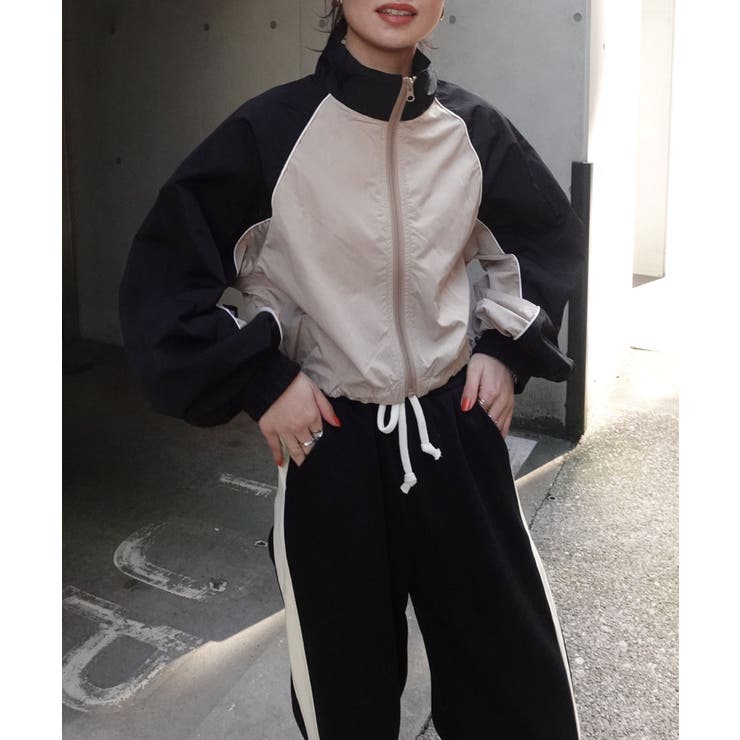 ナイロン×ジャージトラックジャケット 短丈 羽織り 新品タグ付き ファッション 通販ファッション - ナイロン×ジャージトラック