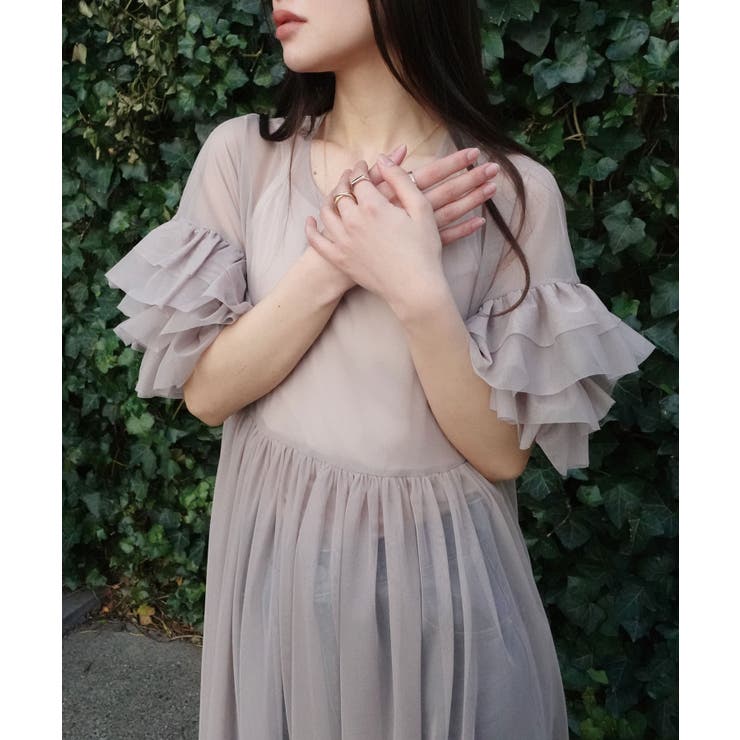 チュールフリルスリーブワンピ | CORNERS  | 詳細画像1 