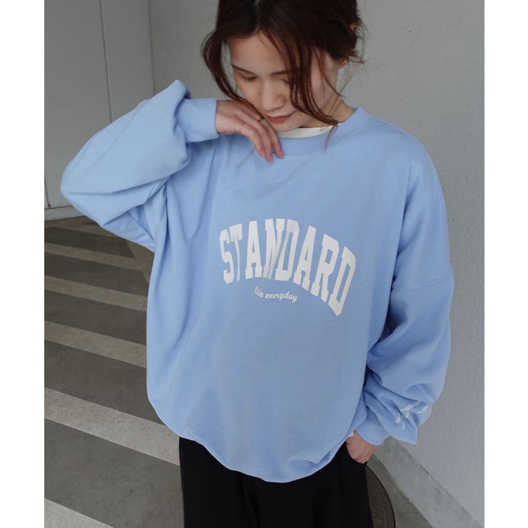 カレッジロゴオーバーサイズトレーナー スウェット STANDARD
