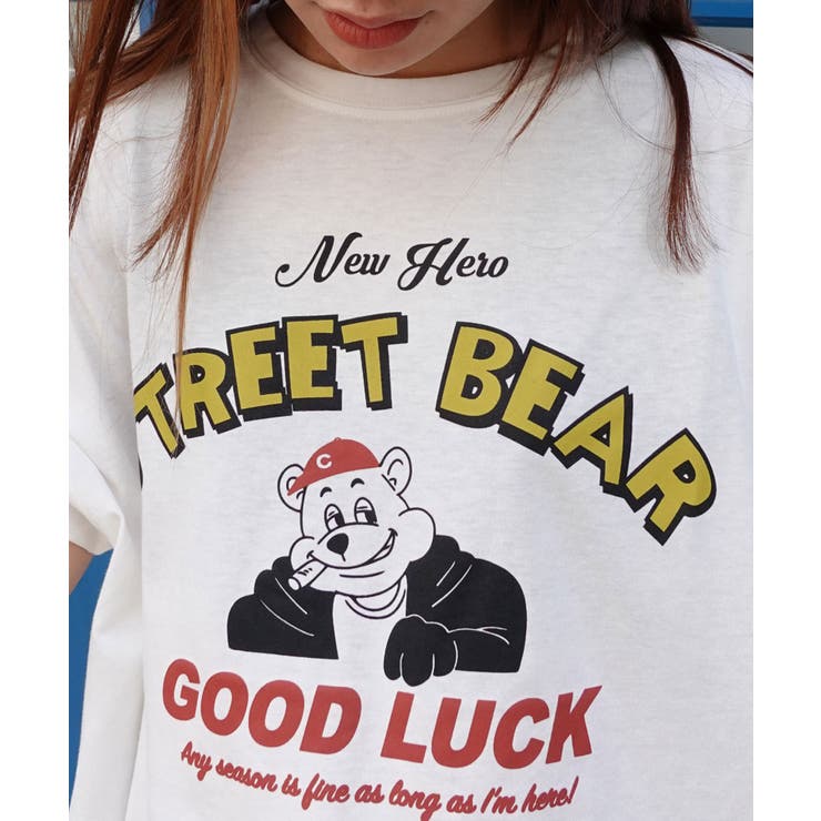 オフホワイト | STREET BEARプリントTシャツ | CORNERS 