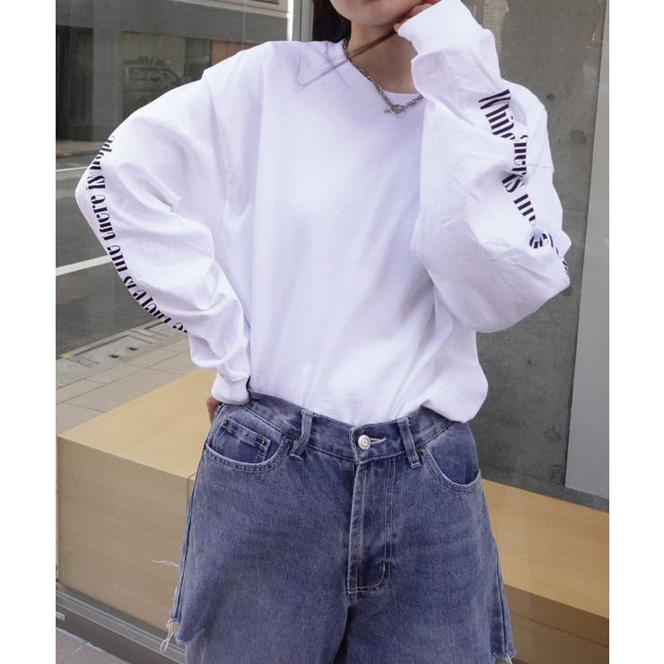 袖ロゴプリント長袖Tシャツ | CORNERS  | 詳細画像1 
