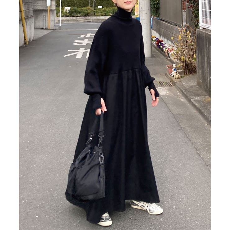 CORNERS by KR】指穴付きハイネックドッキングワンピース[品番