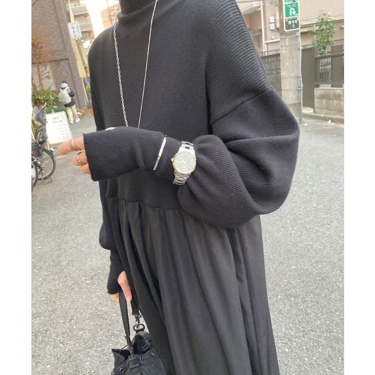CORNERS by KR】指穴付きハイネックドッキングワンピース[品番