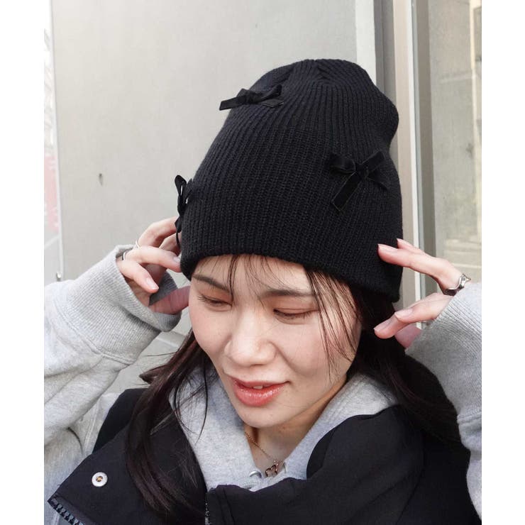 リボンニット帽