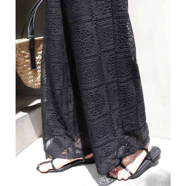 非売品 ブロックレースストレートパンツ【セットアップ可能】[品番 パンツ