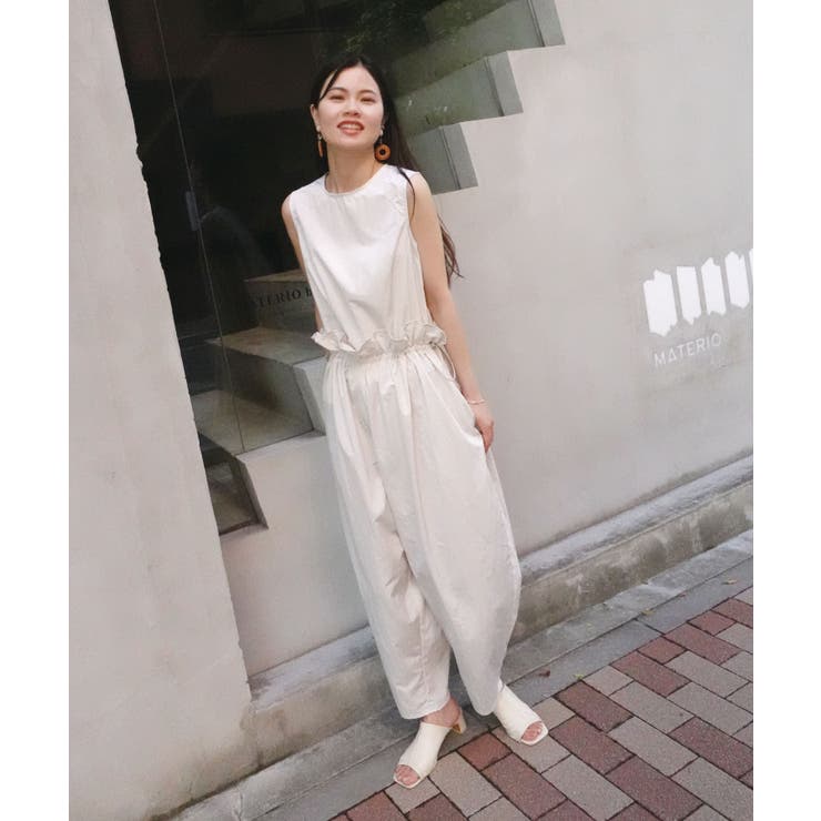 LOHEN ローヘンハイカウントタフタ コクーンオールインワン 38 ホワイト