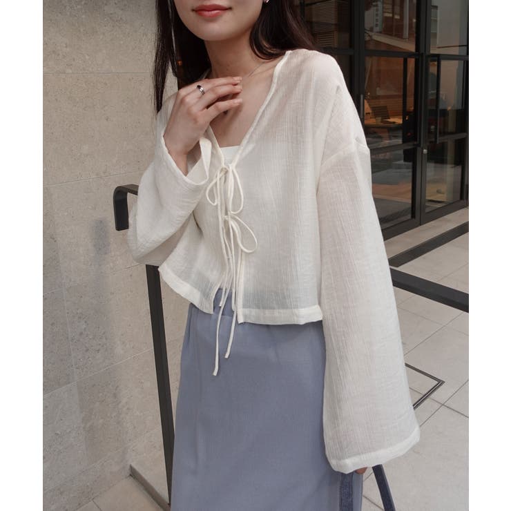 新品　2wayリボンブラウス 楊柳2wayリボンブラウス[品番：TRIW0003807]｜CORNERS