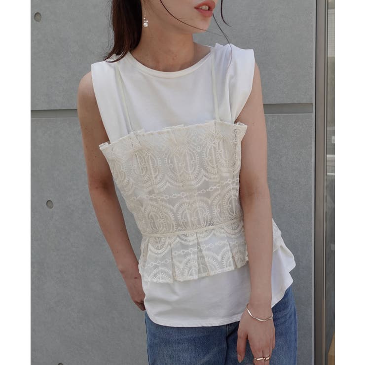 刺繍オーガンジータックビスチェ | CORNERS  | 詳細画像4 