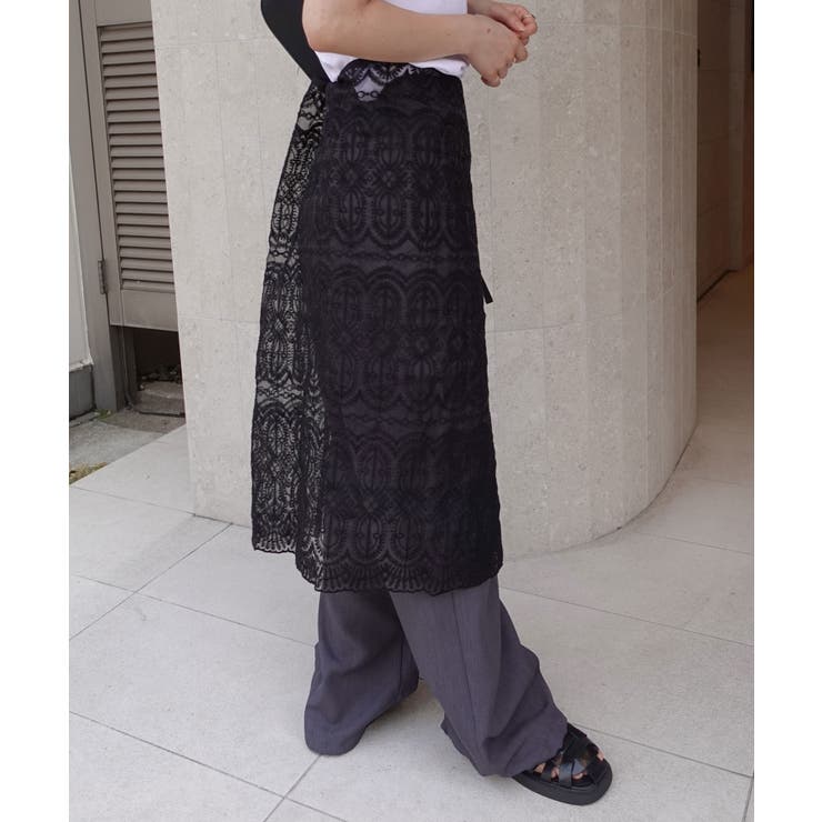 最新入荷 刺繍オーガンジーラップスカート[品番：TRIW0003788]｜CORNERS スカート
