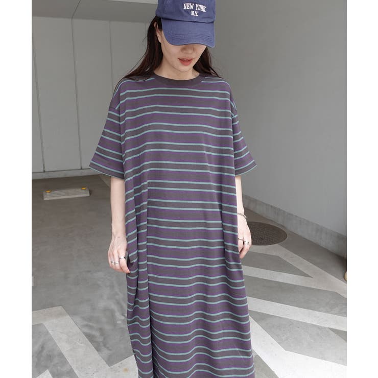 USAコットンビッグシルエットTシャツワンピース[品番