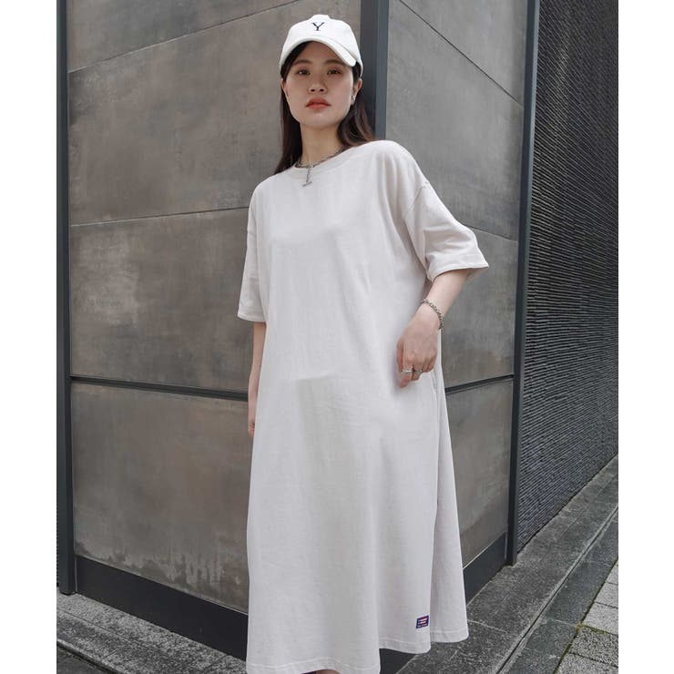 USAコットンビッグシルエットTシャツワンピース[品番