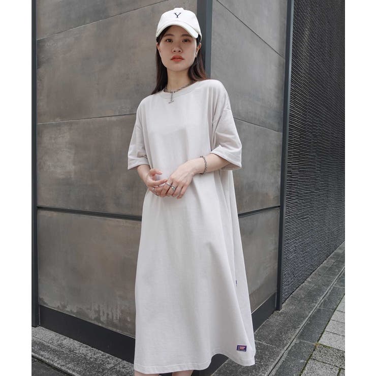 USAコットンビッグシルエットTシャツワンピース[品番